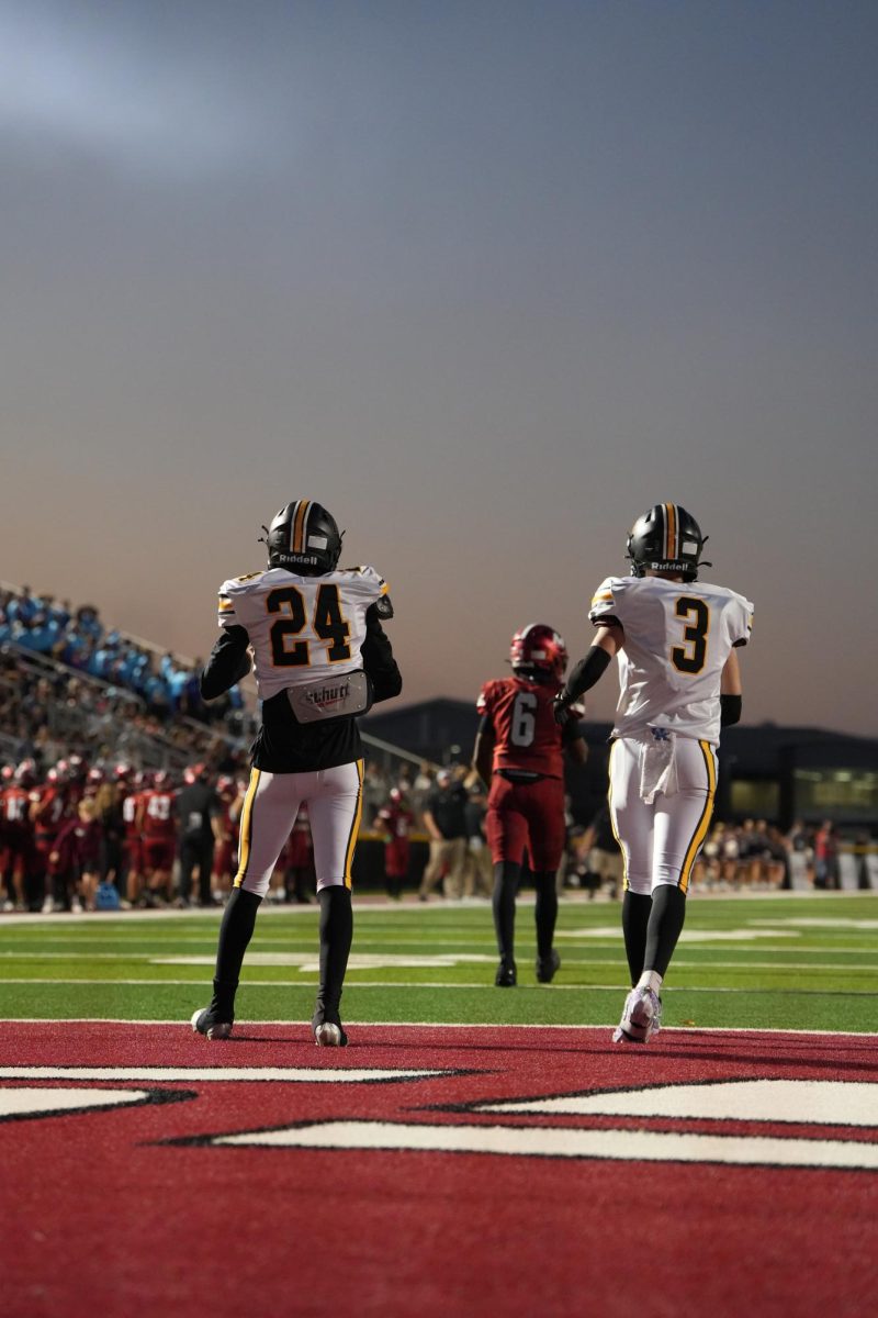 Nice duo photo of two of Murray football team members during Mccracken Vs. Murray. 