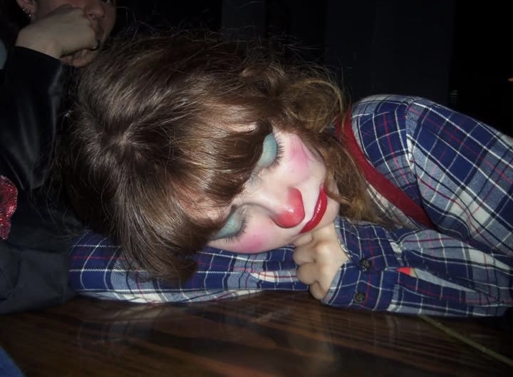 "Clown-ting Sheep" - Senior Delaney Green is caught taking a power nap during the intermission of Paducah Beer Werks' Halloween night Drag Show. In a place filled with music, dancing, makeup, and fun, Green still found a place to lay her head. "I swear that girl could fall asleep anywhere." her friend Audrey Richard (12) stated.